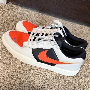 Nike SB Force 58 White and Orange Casual Sneakers